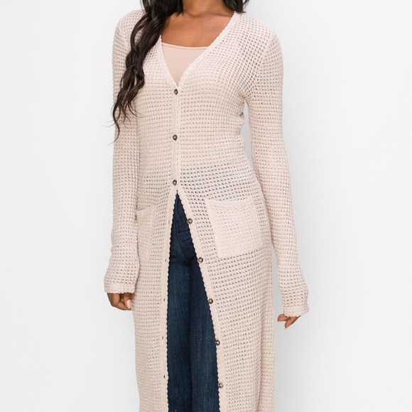 NWT!💕 Button Front Long Cardigan w/ Pockets - Picture 3 of 5